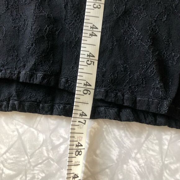 vintage 90s y2k long black dress embroidered tie back waist slit sides size medi - Picture 10 of 13